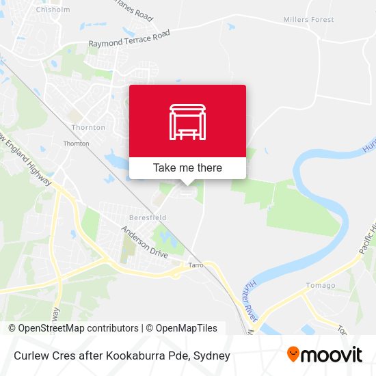 Curlew Cres after Kookaburra Pde map