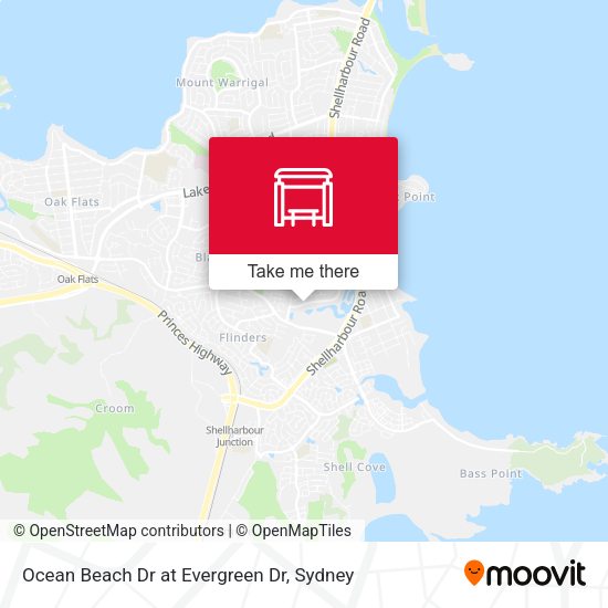 Ocean Beach Dr at Evergreen Dr map