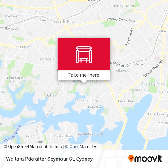 Waitara Pde after Seymour St map
