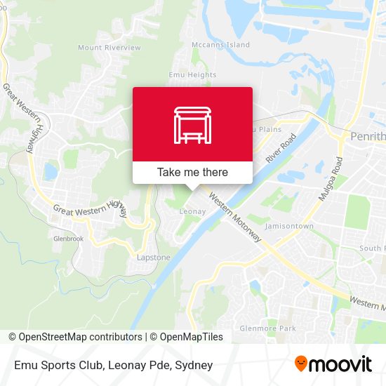 Emu Sports Club, Leonay Pde map
