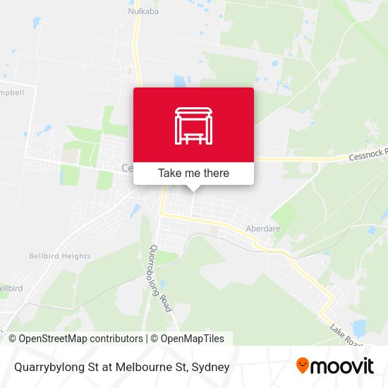 Quarrybylong St at Melbourne St map