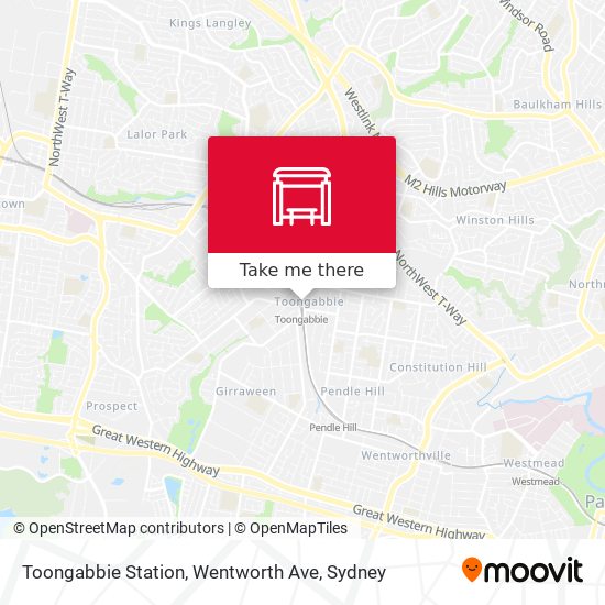 Toongabbie Station, Wentworth Ave map