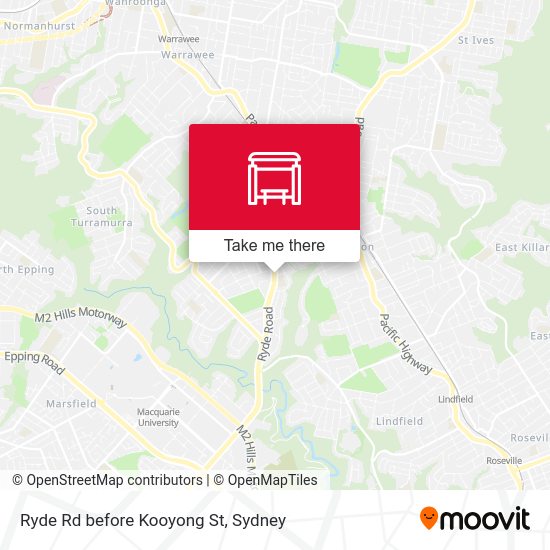 Ryde Rd before Kooyong St map