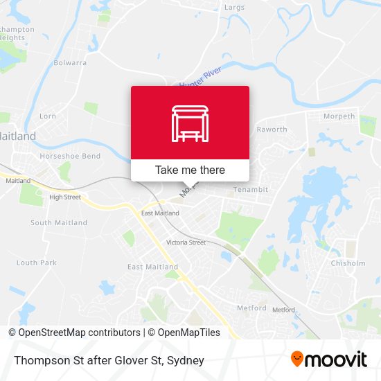 Thompson St after Glover St map