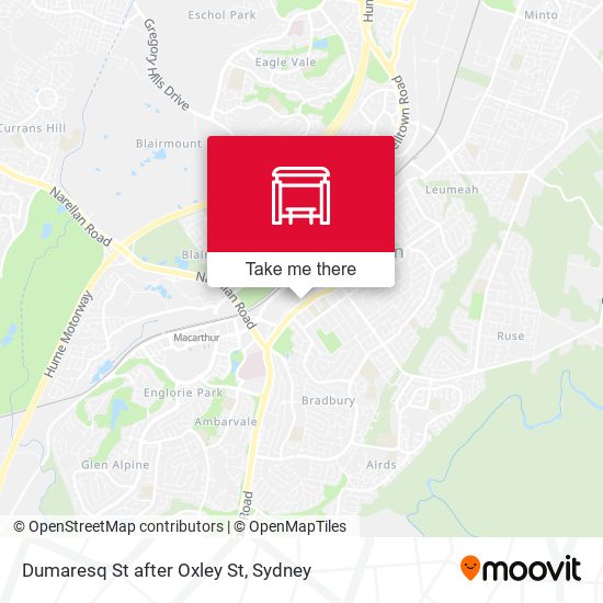 Dumaresq St after Oxley St map