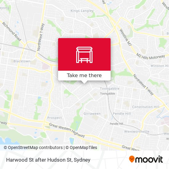 Harwood St after Hudson St map