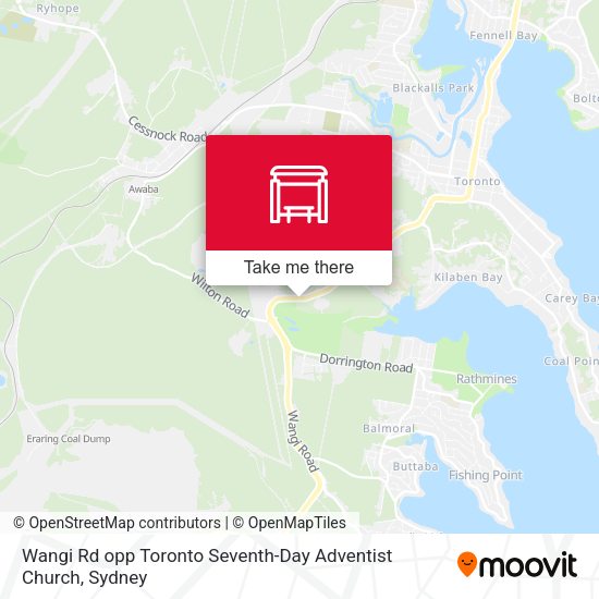 Wangi Rd opp Toronto Seventh-Day Adventist Church map