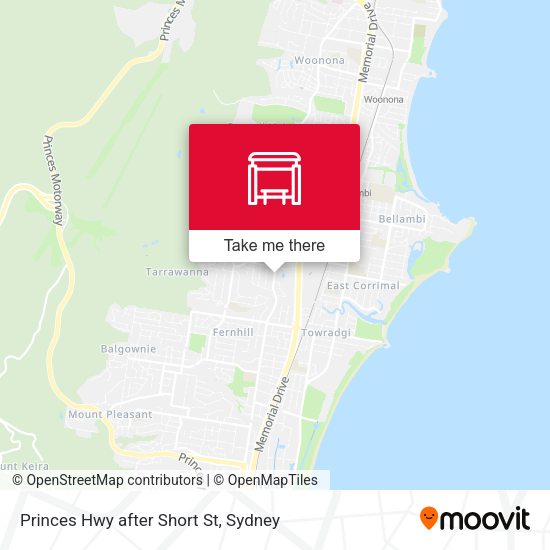 Princes Hwy after Short St map