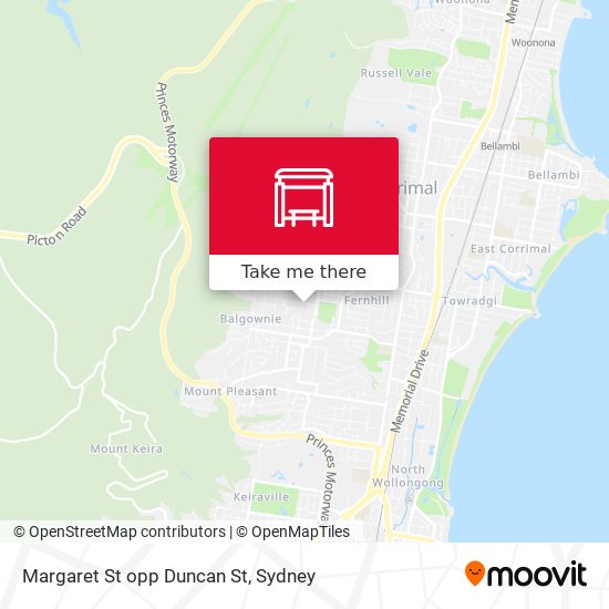 Margaret St opp Duncan St map