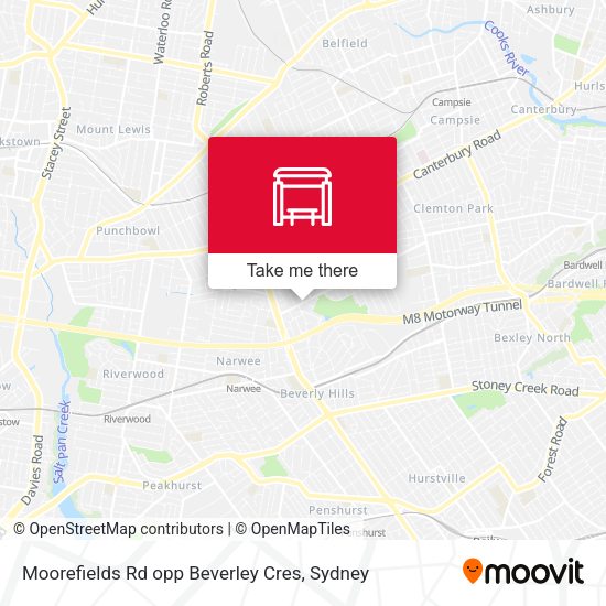 Moorefields Rd opp Beverley Cres map