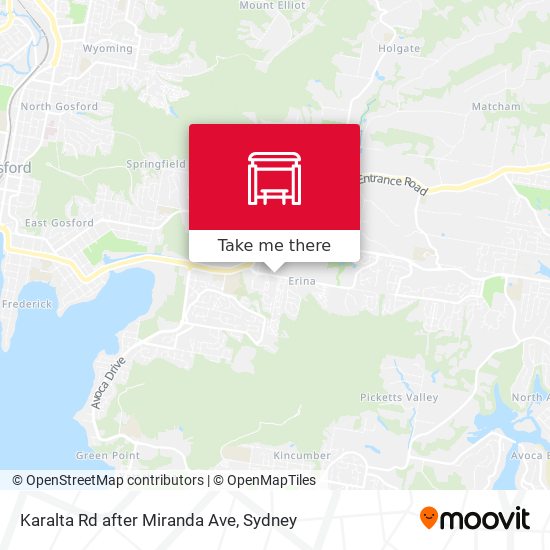Karalta Rd after Miranda Ave map
