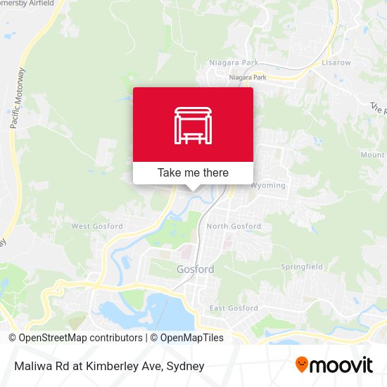 Maliwa Rd at Kimberley Ave map