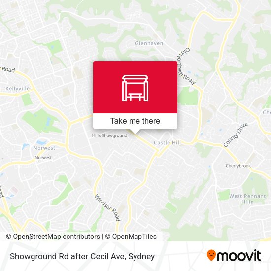 Showground Rd after Cecil Ave map