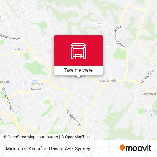 Middleton Ave after Dawes Ave map