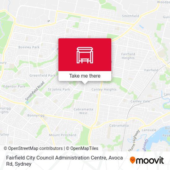 Fairfield City Council Administration Centre, Avoca Rd map