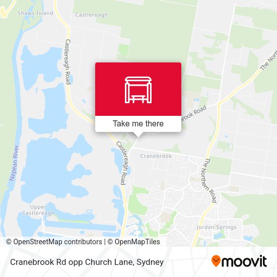 Cranebrook Rd opp Church Lane map