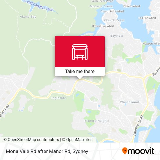 Mona Vale Rd after Manor Rd map