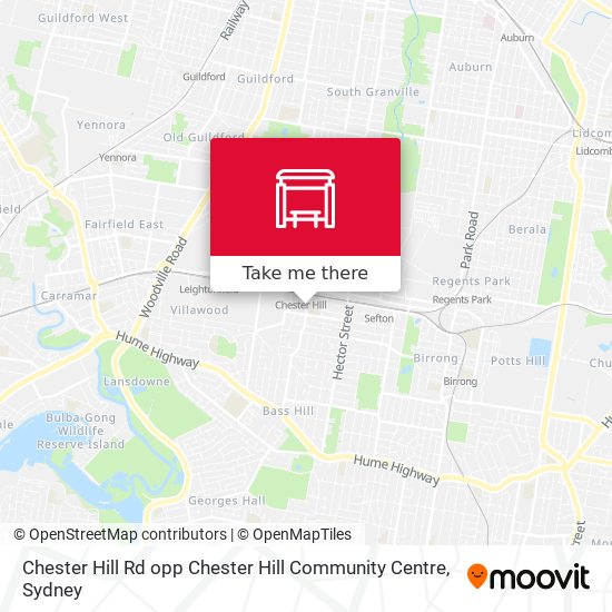 Chester Hill Rd opp Chester Hill Community Centre map