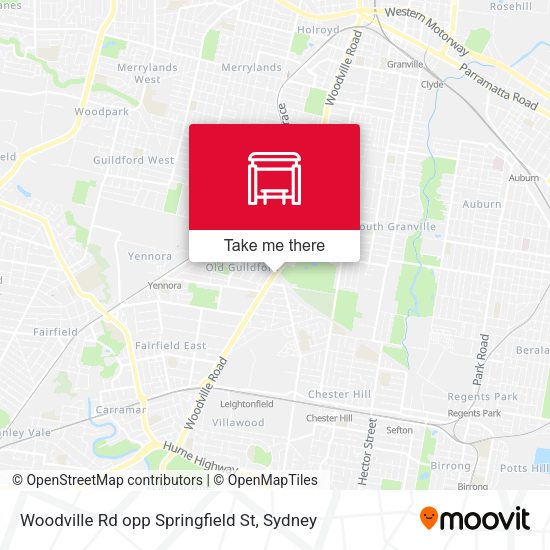 Woodville Rd opp Springfield St map