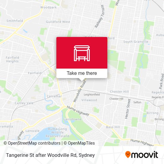 Tangerine St after Woodville Rd map