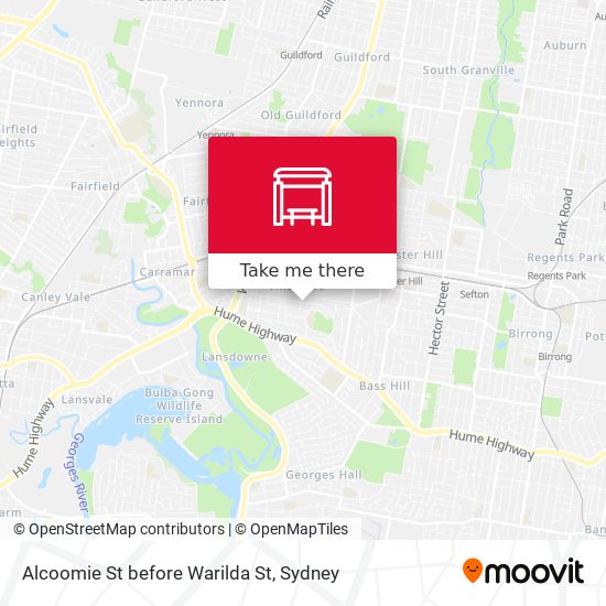 Alcoomie St before Warilda St map