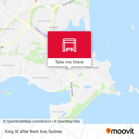 King St after Bent Ave map