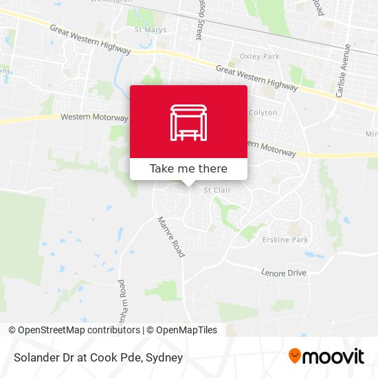 Solander Dr at Cook Pde map