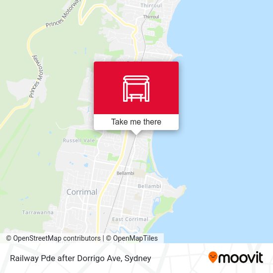Railway Pde after Dorrigo Ave map