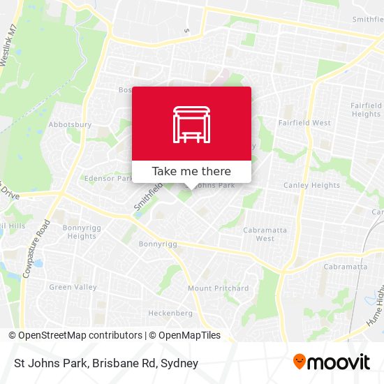 St Johns Park, Brisbane Rd map