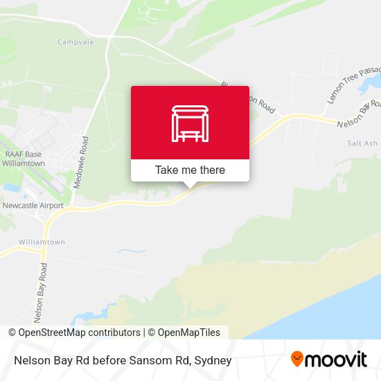 Nelson Bay Rd before Sansom Rd map