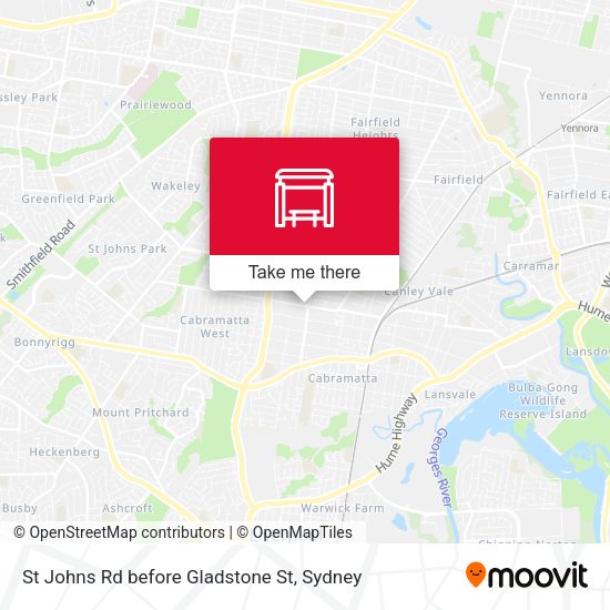St Johns Rd before Gladstone St map