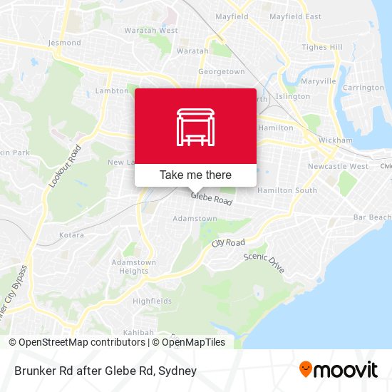 Brunker Rd after Glebe Rd map