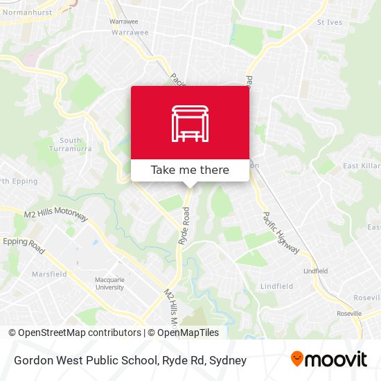 Mapa Gordon West Public School, Ryde Rd