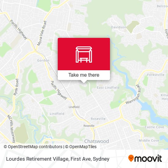 Lourdes Retirement Village, First Ave map