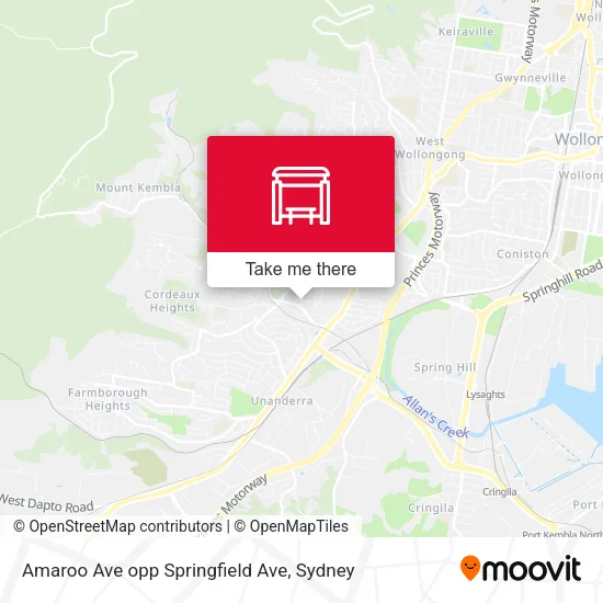 Amaroo Ave opp Springfield Ave map