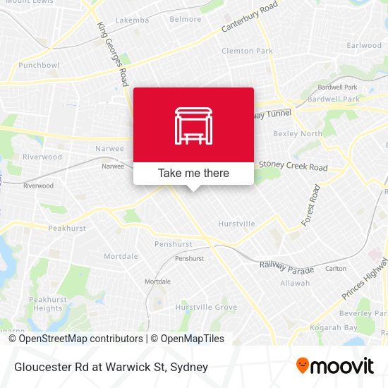 Gloucester Rd at Warwick St map