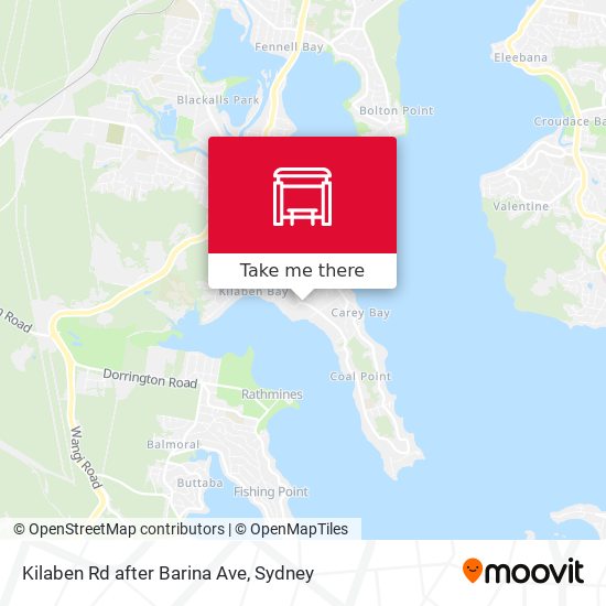 Kilaben Rd after Barina Ave map