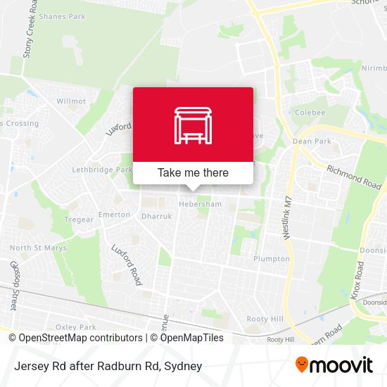 Jersey Rd after Radburn Rd map