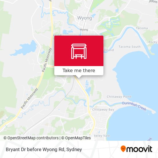 Bryant Dr before Wyong Rd map