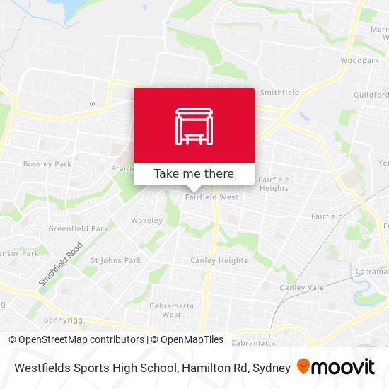 Westfields Sports High School, Hamilton Rd map