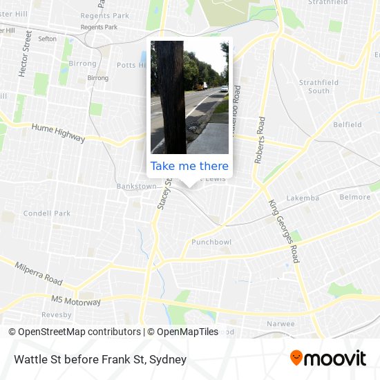 Wattle St before Frank St map