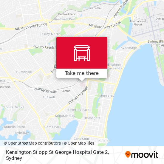 Kensington St opp St George Hospital Gate 2 map