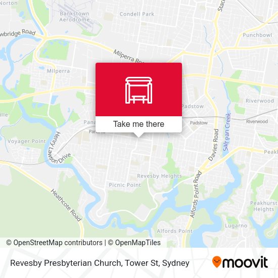 Revesby Presbyterian Church, Tower St map