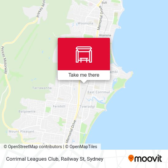 Corrimal Leagues Club, Railway St map