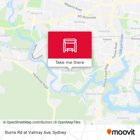 Burns Rd at Valmay Ave map