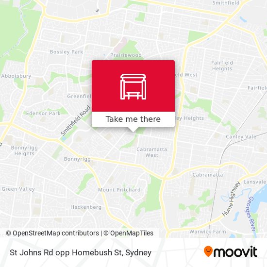 St Johns Rd opp Homebush St map