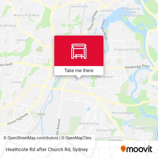 Heathcote Rd after Church Rd map
