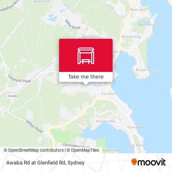 Awaba Rd at Glenfield Rd map