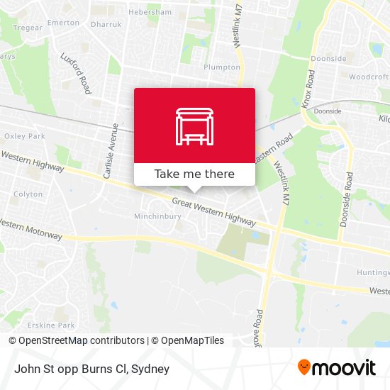 John St opp Burns Cl map