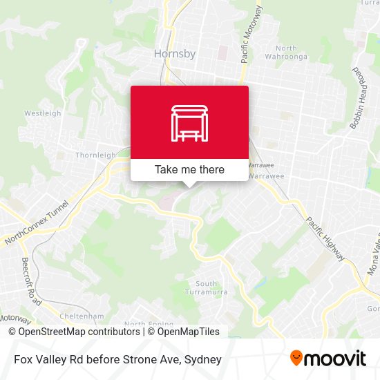 Fox Valley Rd before Strone Ave map